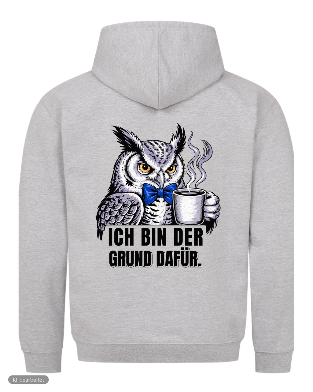 Dezent genervt, der Grund dafür Partnerlook Hoodies: Rückendruck, Hoodie für ihn in Grau