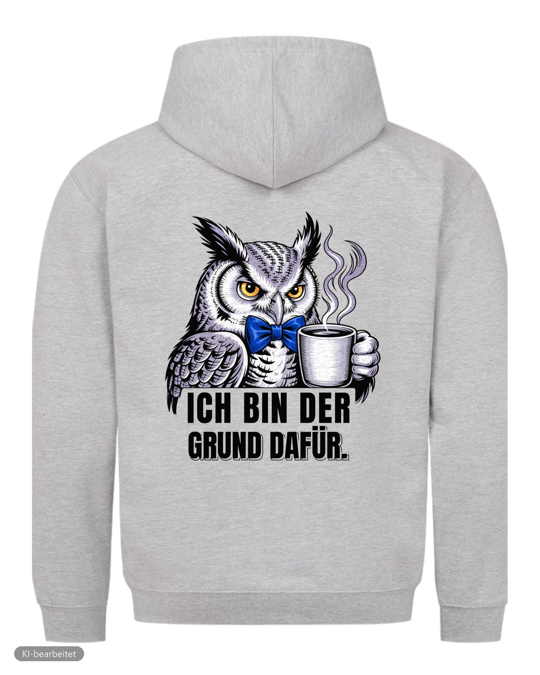 Dezent genervt, der Grund dafür Partnerlook Hoodies: Rückendruck, Hoodie für ihn in Grau