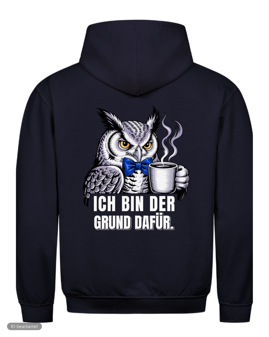Dezent genervt, der Grund dafür Partnerlook Hoodies: Rückendruck, Hoodie für ihn in Navy