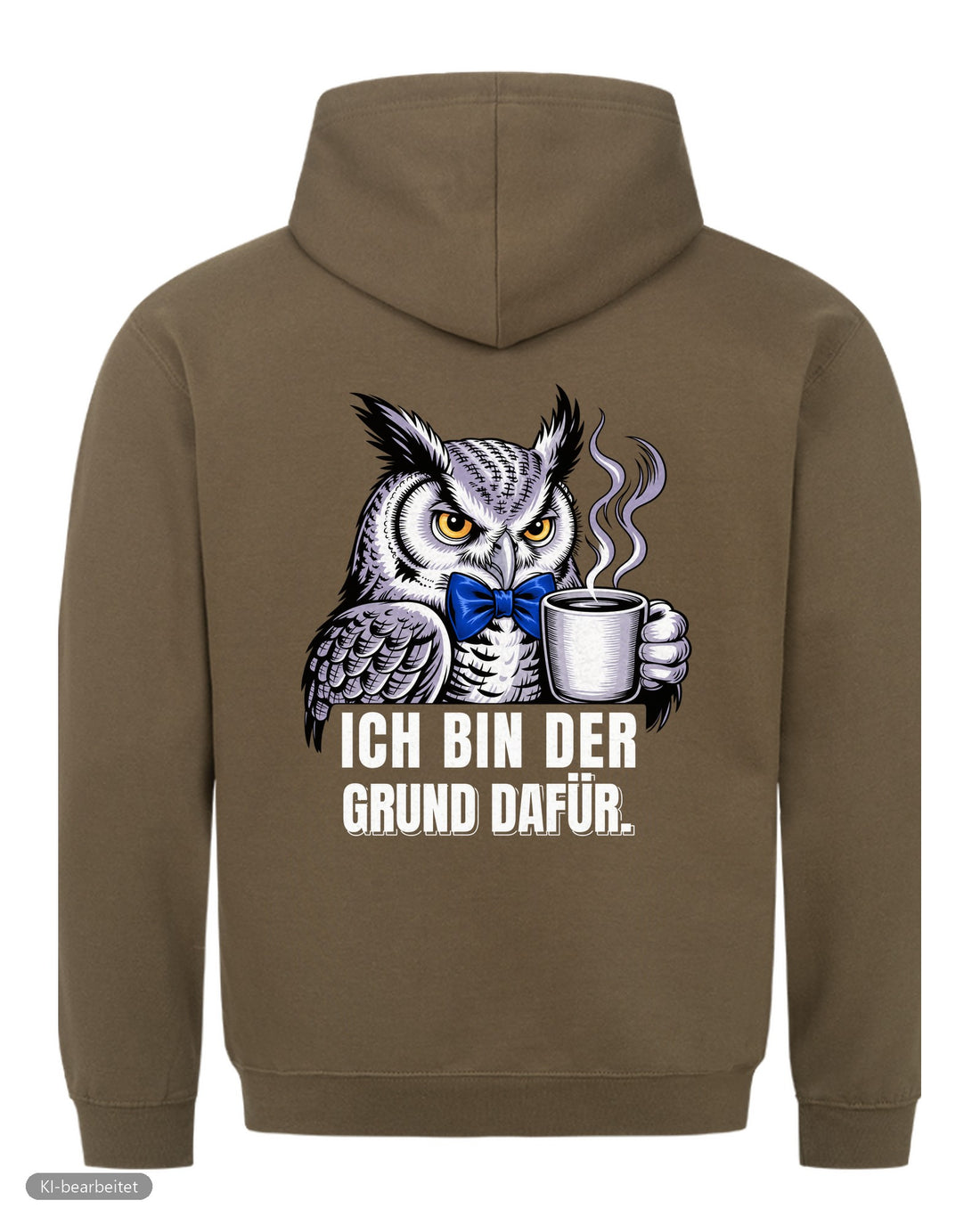 Dezent genervt, der Grund dafür Partnerlook Hoodies: Rückendruck, Hoodie für ihn in Oliv