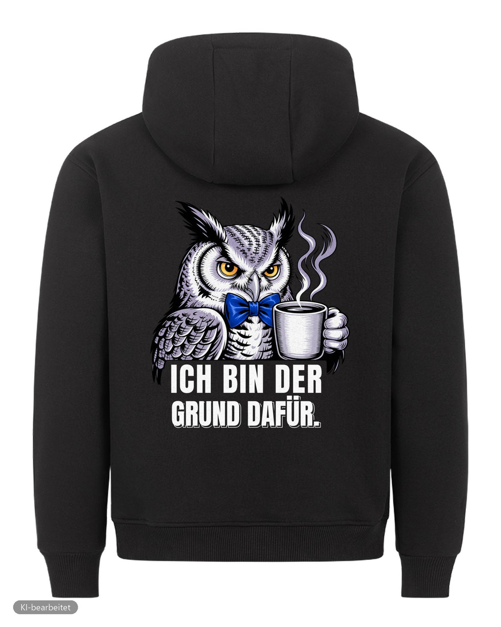 Dezent genervt, der Grund dafür Partnerlook Hoodies: Rückendruck, Hoodie für ihn in Schwarz