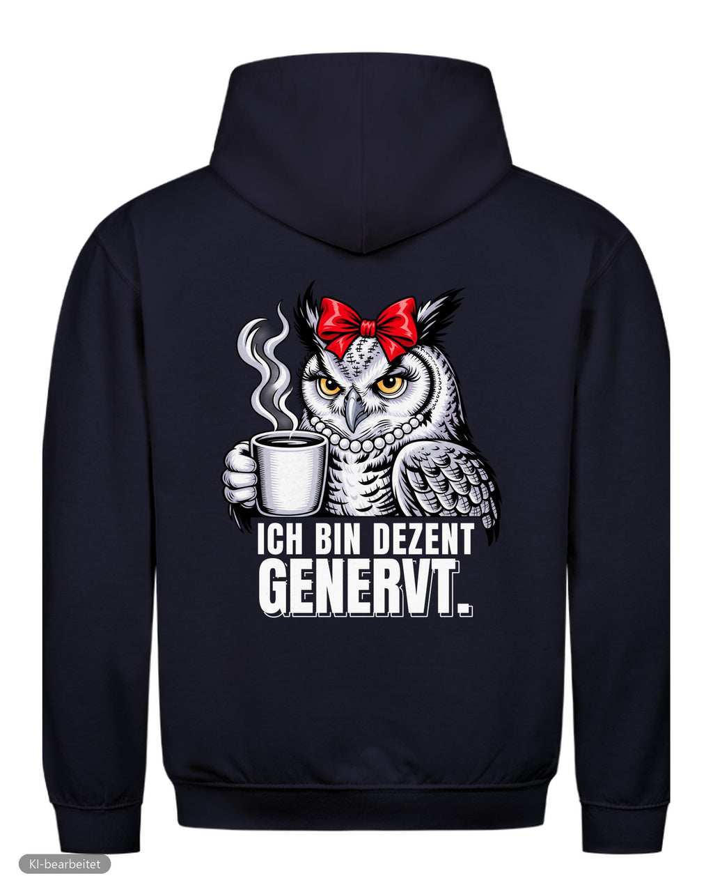 Dezent genervt, der Grund dafür Partnerlook Hoodies: Rückendruck, Hoodie für sie in Navy
