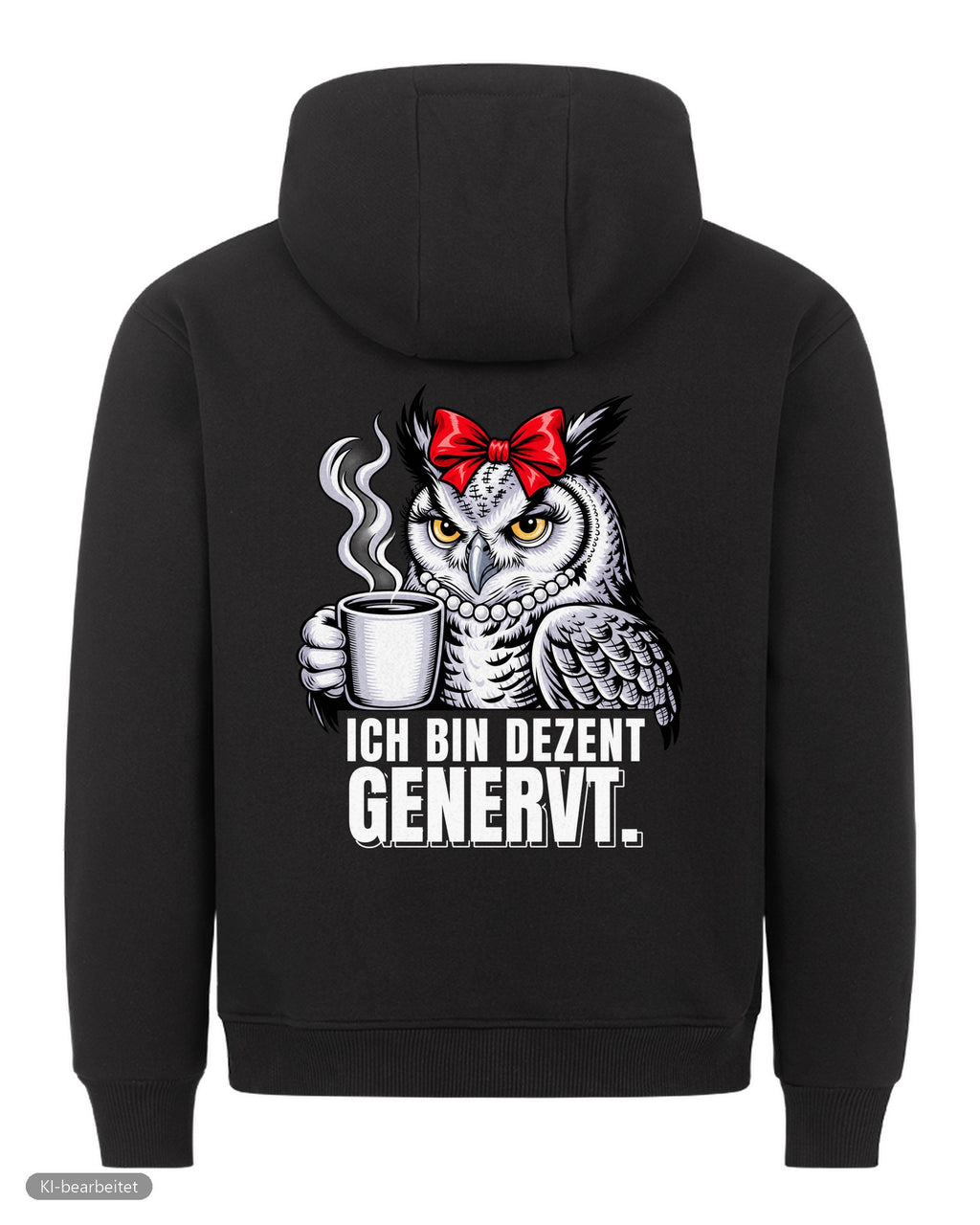 Dezent genervt, der Grund dafür Partnerlook Hoodies: Rückendruck, Hoodie für sie in Schwarz