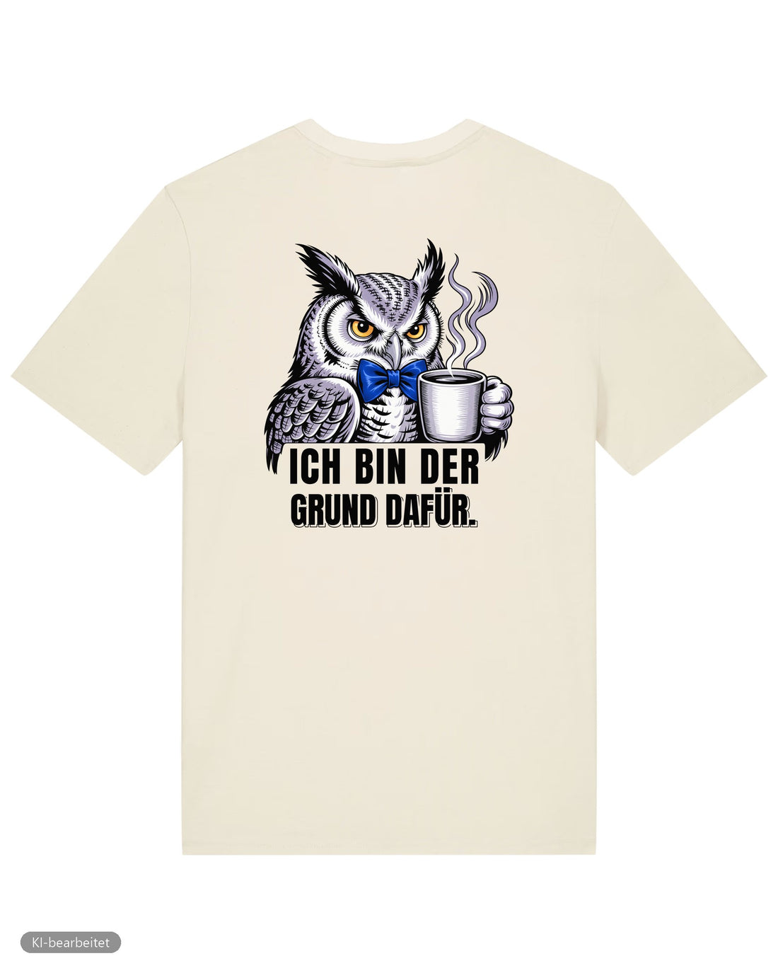 Dezent genervt, der Grund dafür Partnerlook T-Shirts: Rückendruck, Shirt für ihn in Beige