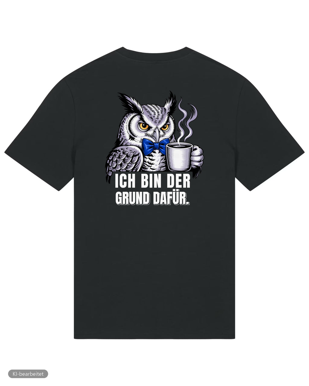 Dezent genervt, der Grund dafür Partnerlook T-Shirts: Rückendruck, Shirt für ihn in Schwarz