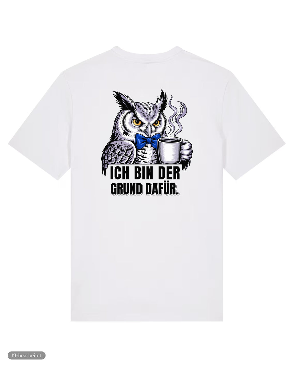 Dezent genervt, der Grund dafür Partnerlook T-Shirts: Rückendruck, Shirt für ihn in Weiß