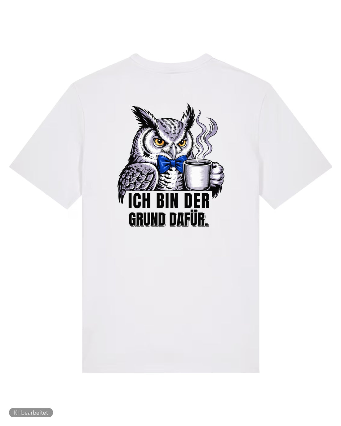 Dezent genervt, der Grund dafür Partnerlook T-Shirts: Rückendruck, Shirt für ihn in Weiß