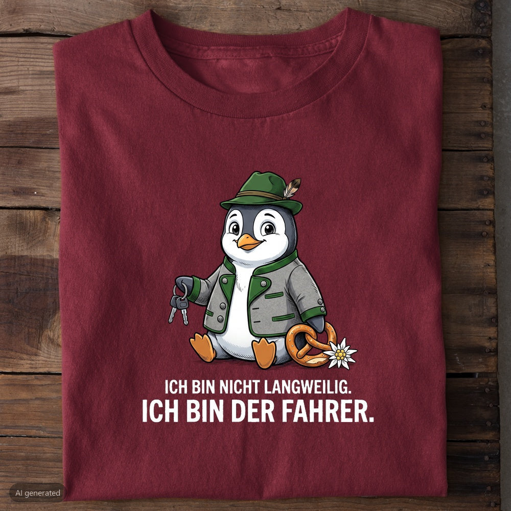 Ich bin der Fahrer Wiesn T-Shirt in Burgunder