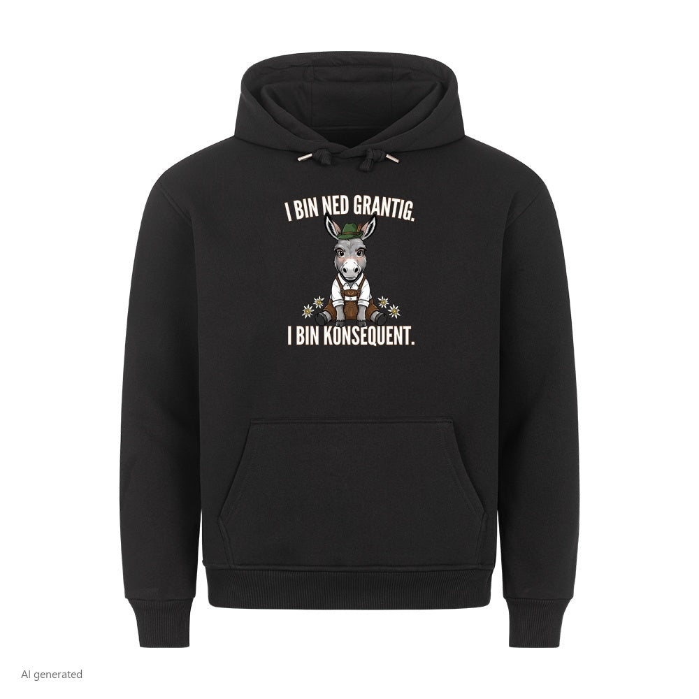 Grantiger Esel Wiesn Hoodie in Schwarz