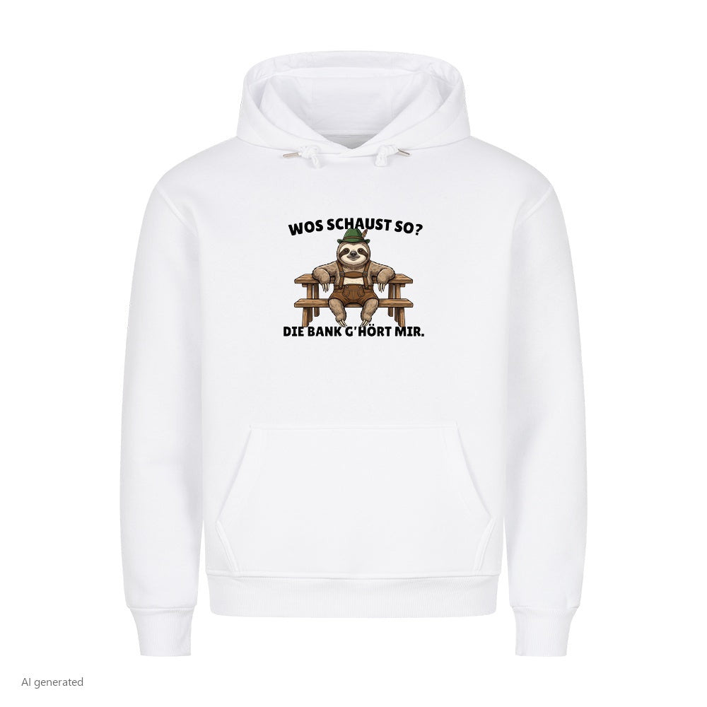 Die Bank gehört mir Wiesn Hoodie in Weiß