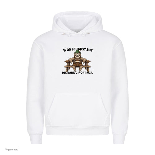 Die Bank gehört mir Wiesn Hoodie in Weiß