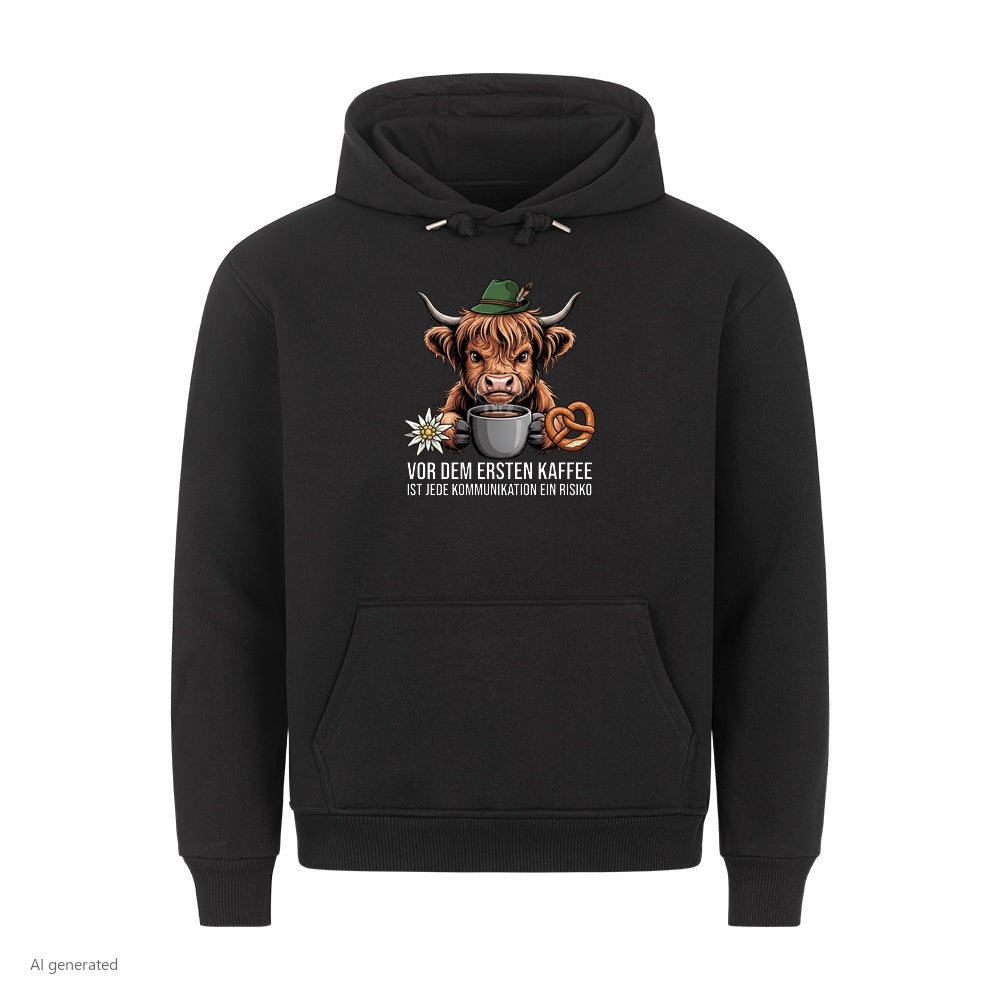 Erster Kaffee Wiesn Hoodie in Schwarz