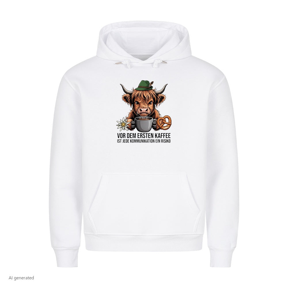 Erster Kaffee Wiesn Hoodie in Weiß