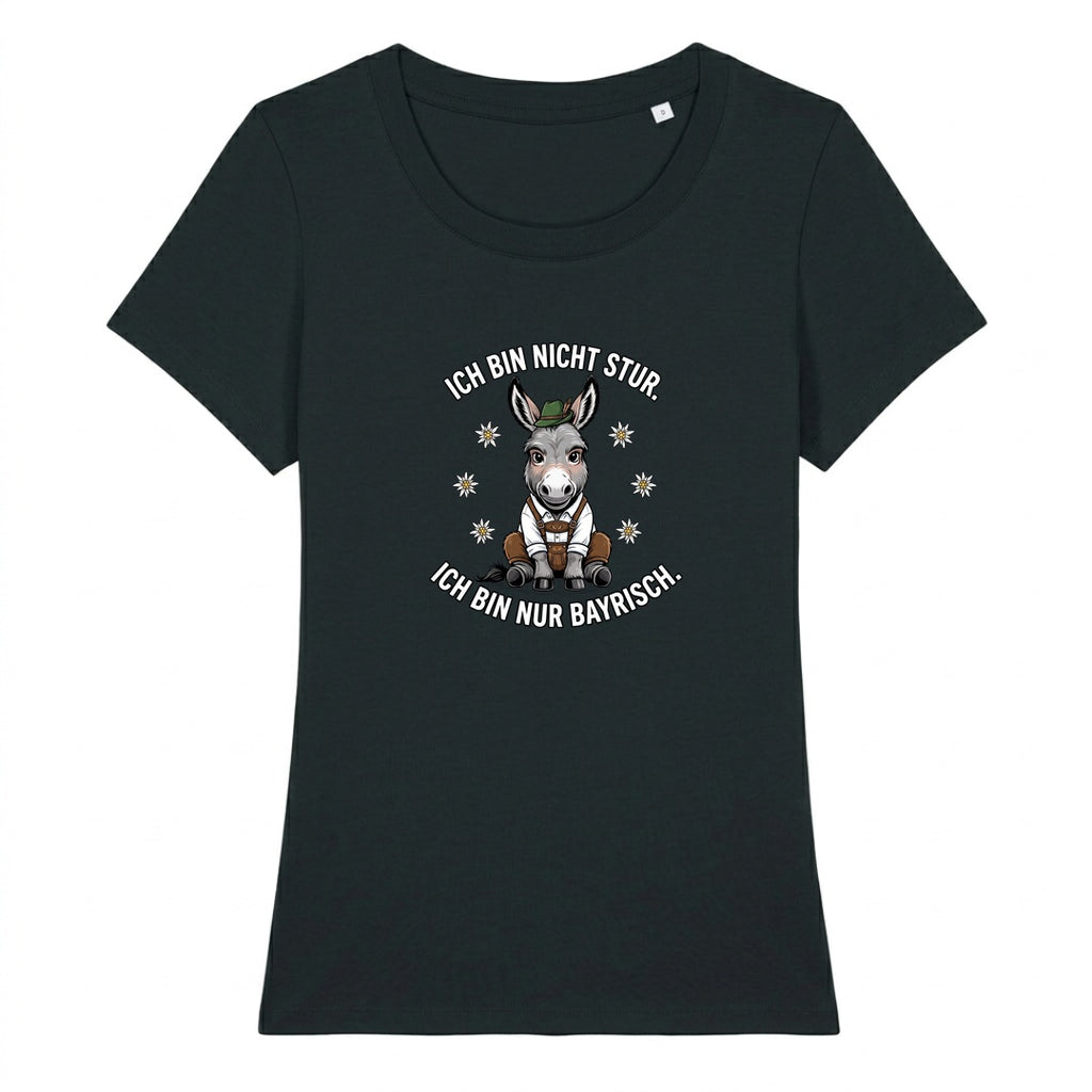 Bayrischer Esel Wiesn Damen T-Shirt in Schwarz