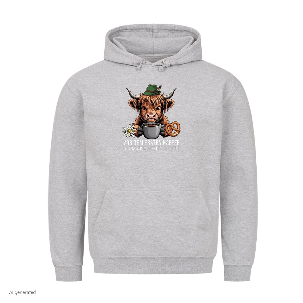Erster Kaffee Wiesn Hoodie in Grau