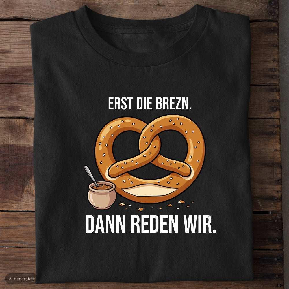Erst die Brezn Wiesn T-Shirt in Schwarz