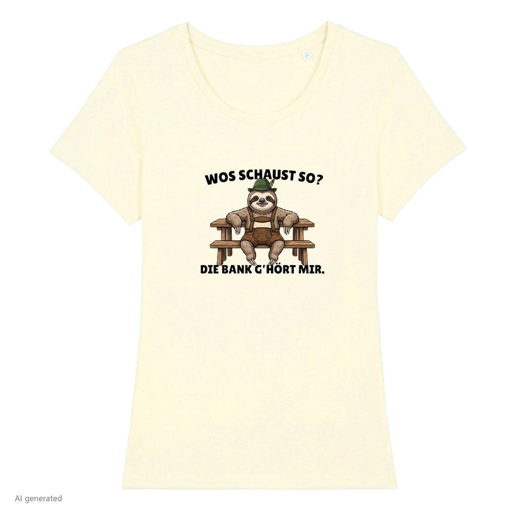 Die Bank gehört mir Wiesn Damen T-Shirt in Beige