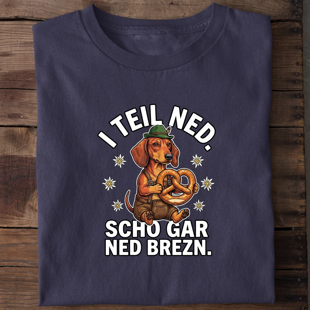 I teil keine Brezn Wiesn T-Shirt in Navy