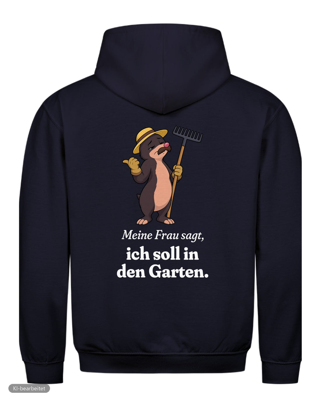 In den Garten geschickt Partnerlook Hoodies: Rückendruck, Hoodie für ihn in Navy