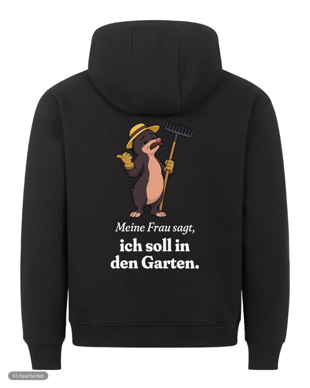 In den Garten geschickt Partnerlook Hoodies: Rückendruck, Hoodie für ihn in Schwarz