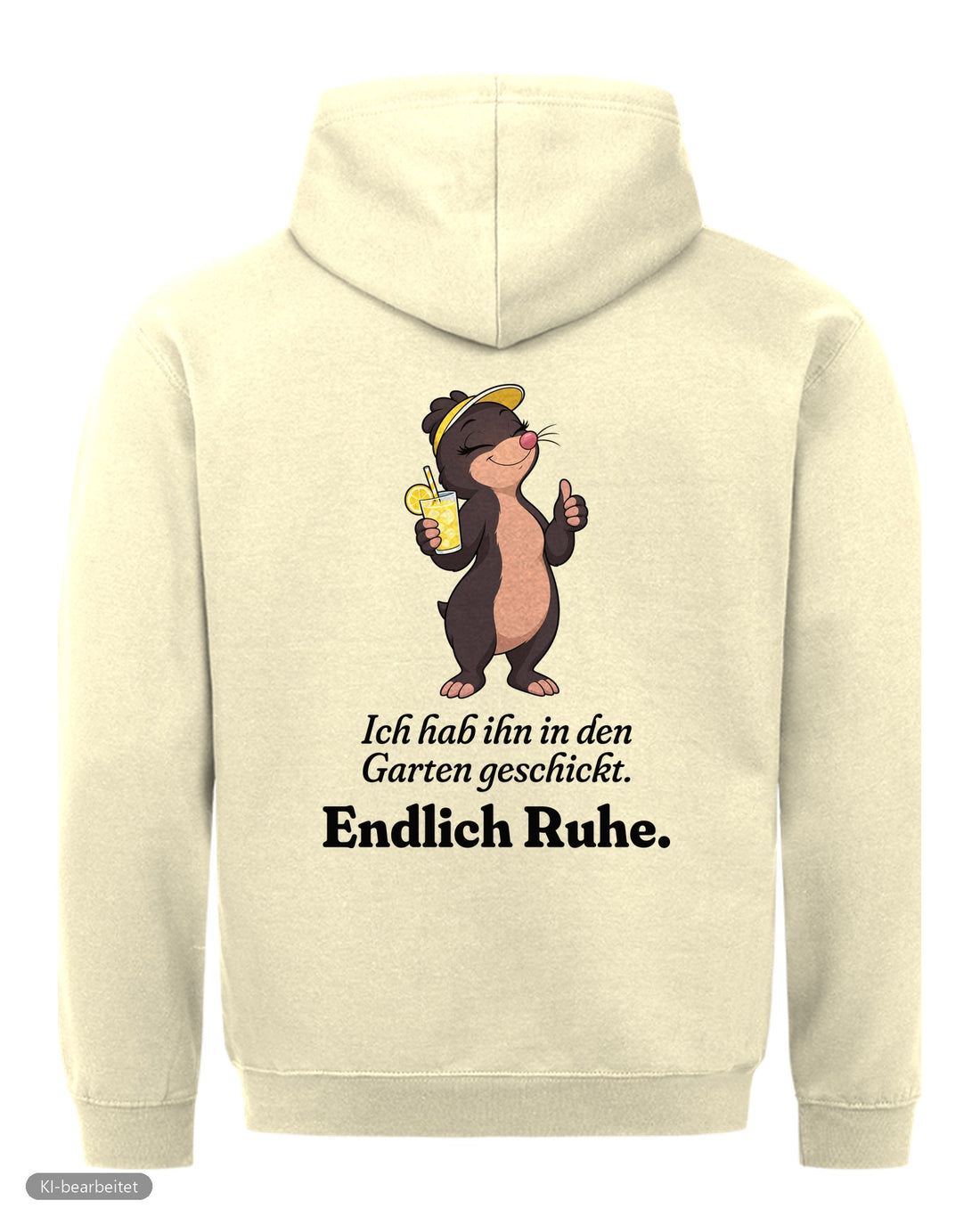 In den Garten geschickt Partnerlook Hoodies: Rückendruck, Hoodie für sie in Beige
