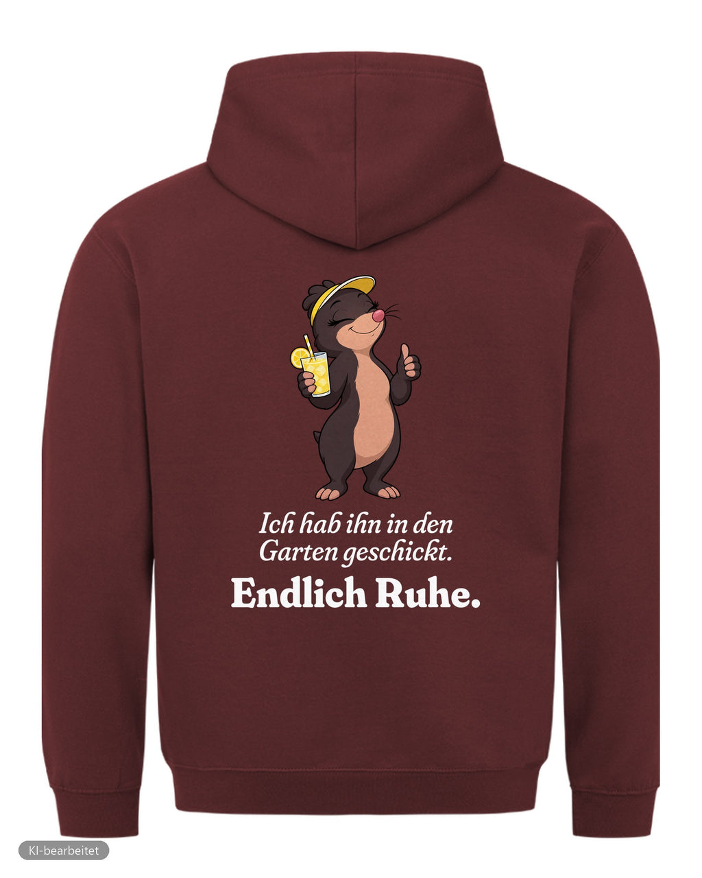 In den Garten geschickt Partnerlook Hoodies: Rückendruck, Hoodie für sie in Burgunder