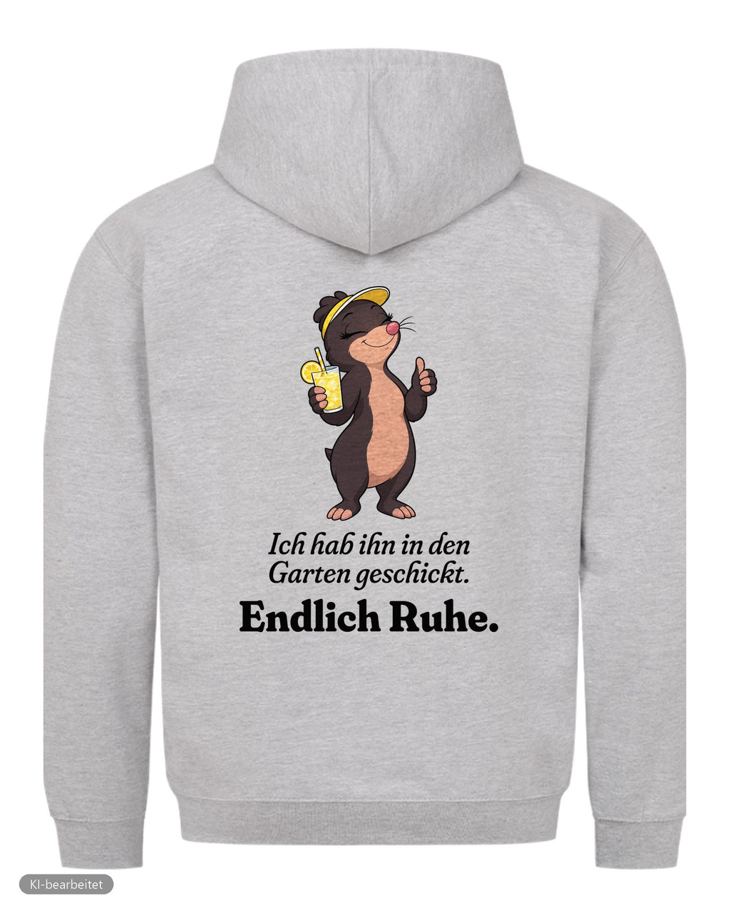 In den Garten geschickt Partnerlook Hoodies: Rückendruck, Hoodie für sie in Grau