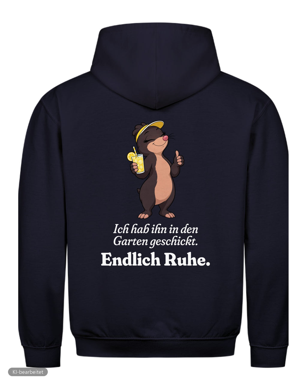 In den Garten geschickt Partnerlook Hoodies: Rückendruck, Hoodie für sie in Navy