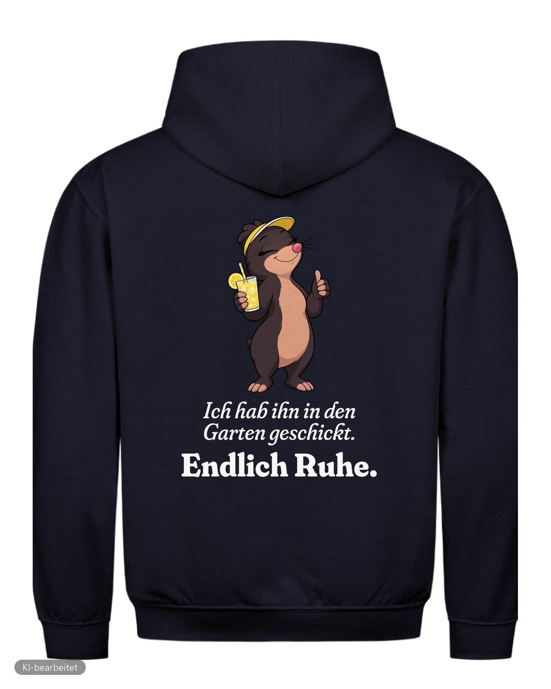 In den Garten geschickt Partnerlook Hoodies: Rückendruck, Hoodie für sie in Navy