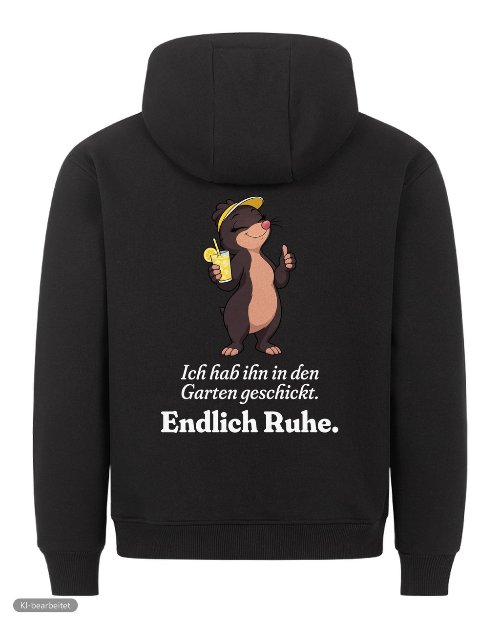 In den Garten geschickt Partnerlook Hoodies: Rückendruck, Hoodie für sie in Schwarz