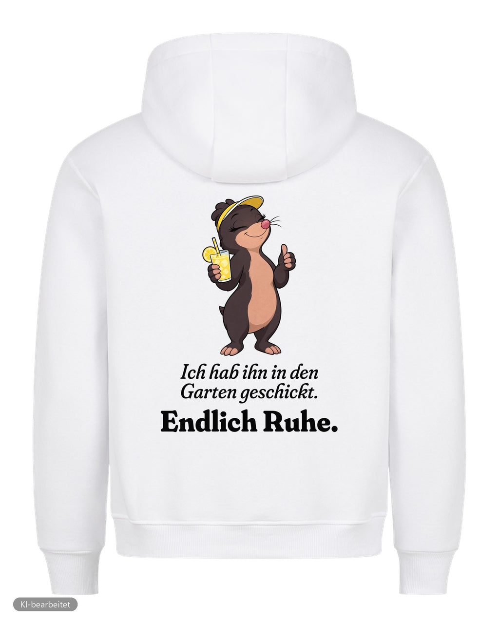 In den Garten geschickt Partnerlook Hoodies: Rückendruck, Hoodie für sie in Weiß