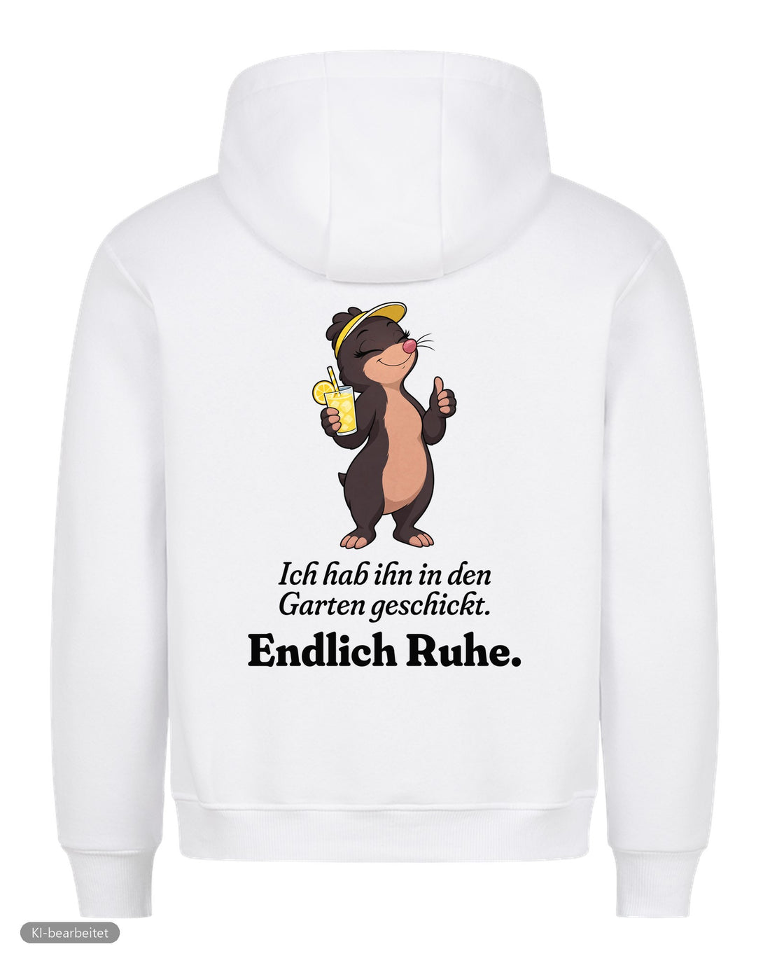 In den Garten geschickt Partnerlook Hoodies: Rückendruck, Hoodie für sie in Weiß