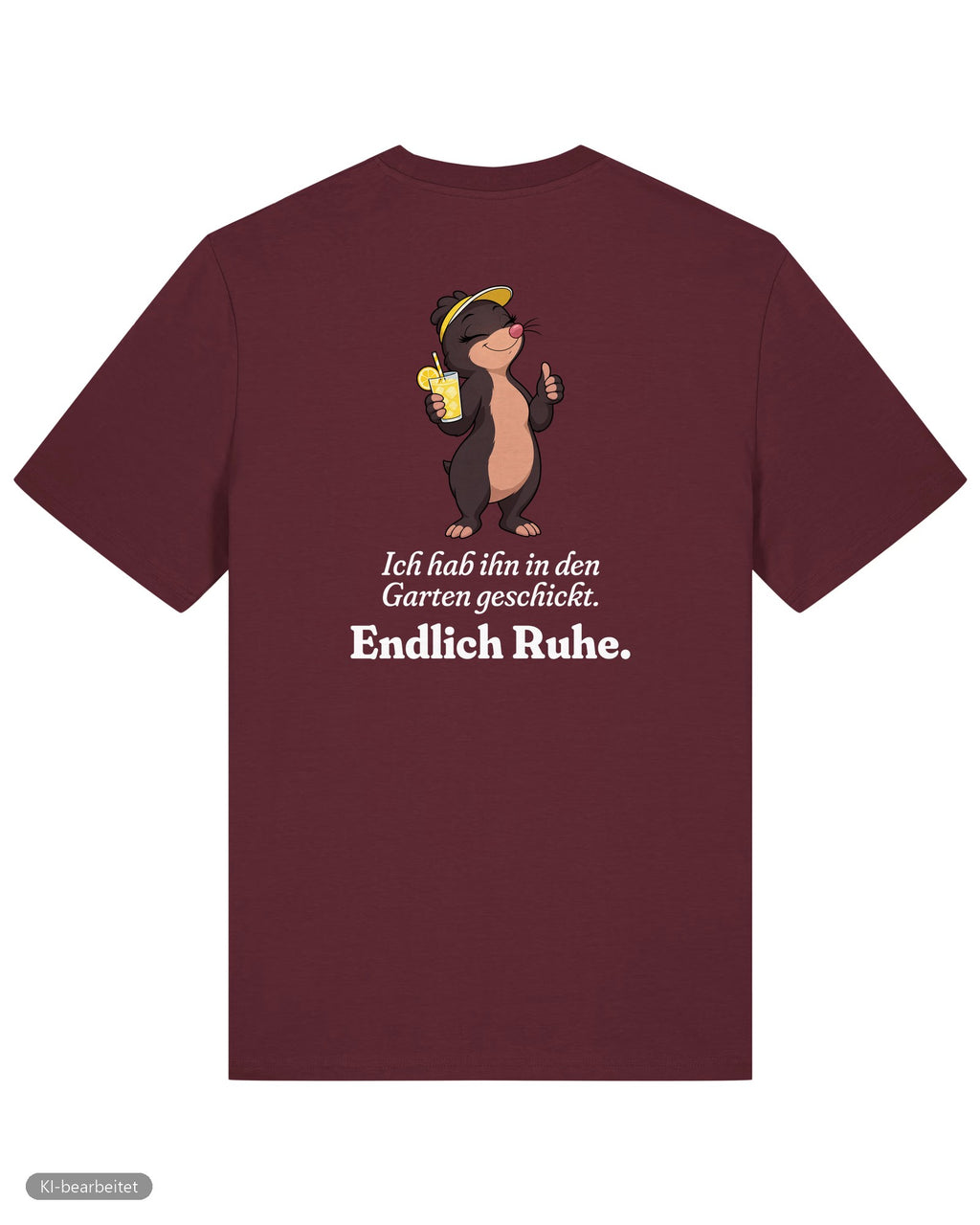 In den Garten geschickt Partnerlook T-Shirts: Rückendruck, Shirt für sie in Burgunder