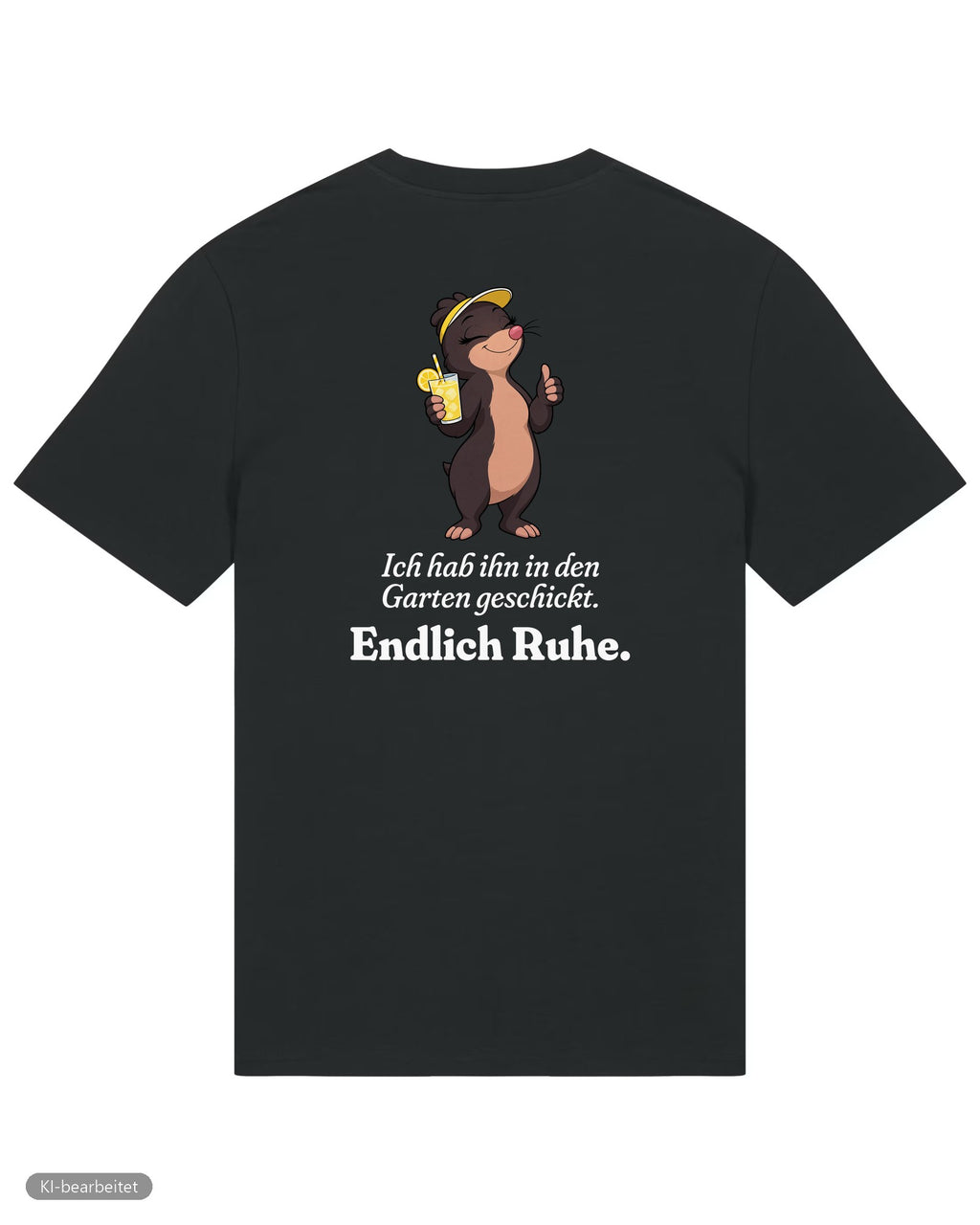 In den Garten geschickt Partnerlook T-Shirts: Rückendruck, Shirt für sie in Schwarz