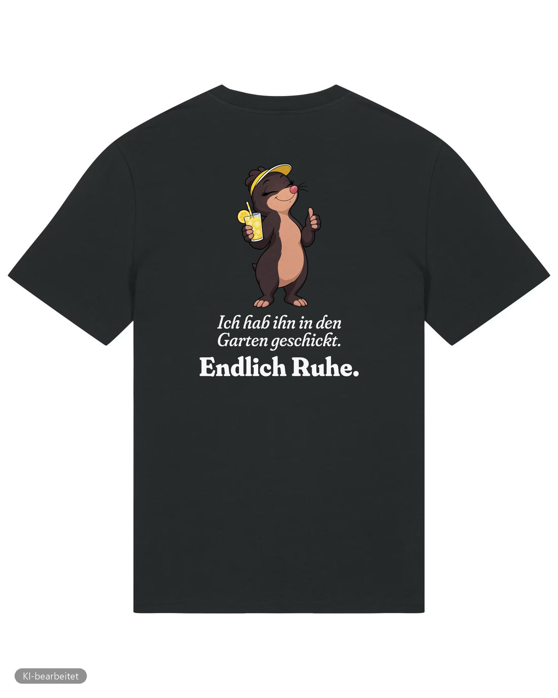 In den Garten geschickt Partnerlook T-Shirts: Rückendruck, Shirt für sie in Schwarz