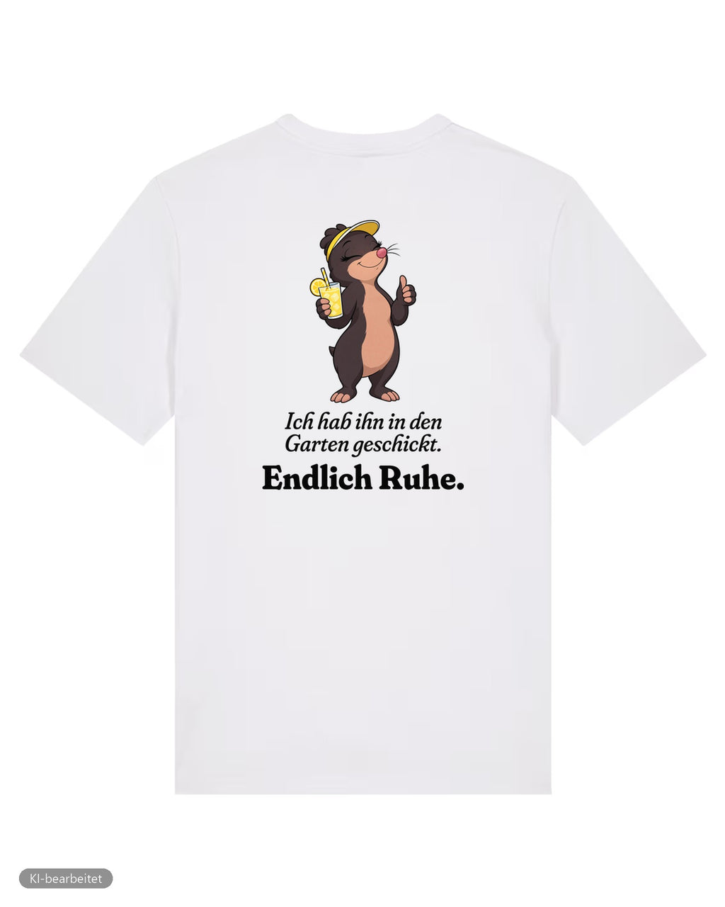 In den Garten geschickt Partnerlook T-Shirts: Rückendruck, Shirt für sie in Weiß