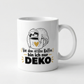 Lustige Tasse mit Spruch Ich bin nicht faul nur im Energiesparmodus, Henkel seitlich