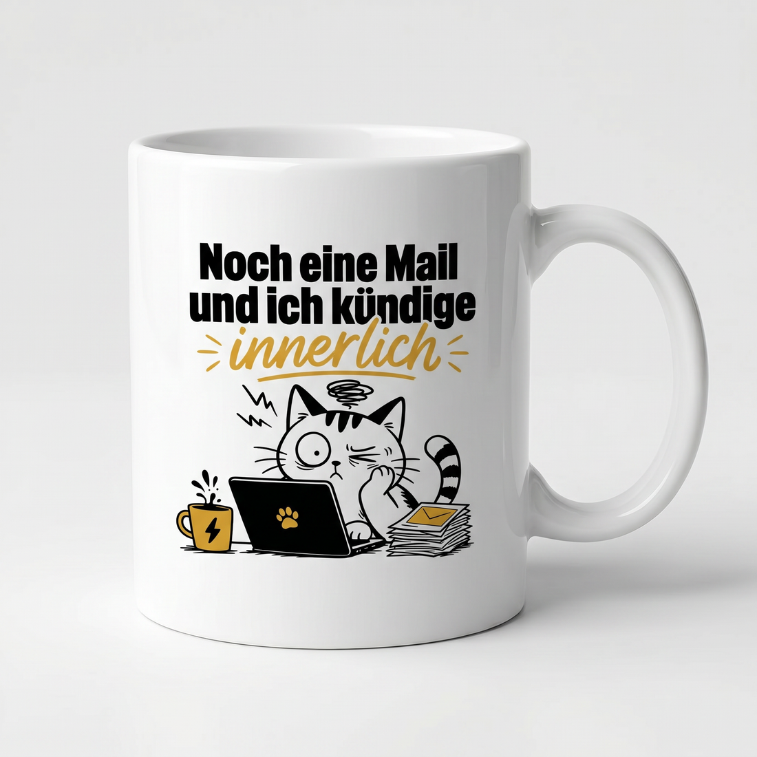 Lustige Tasse mit Spruch Weltbester Chef, Henkel seitlich