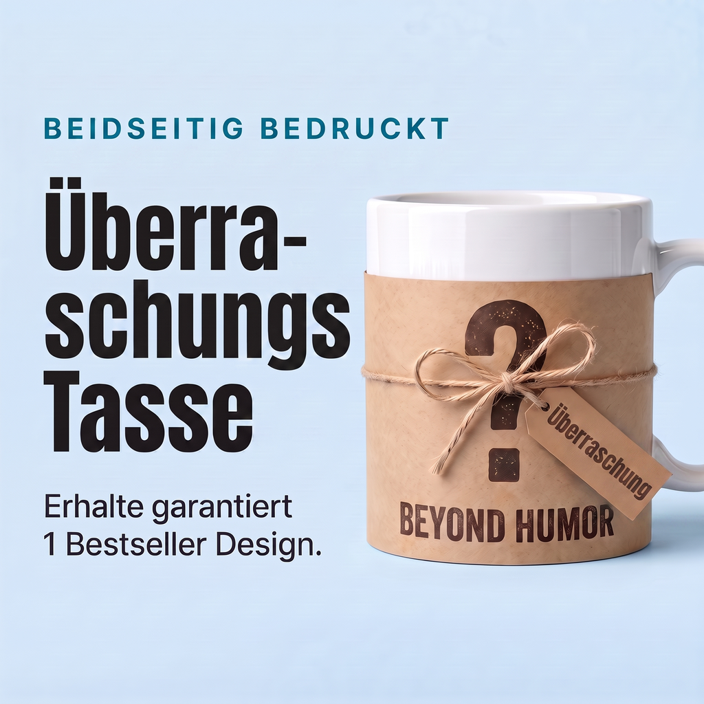 Überraschungs-Tasse von Beyond Humor mit geheimem Spruch, Vorderansicht