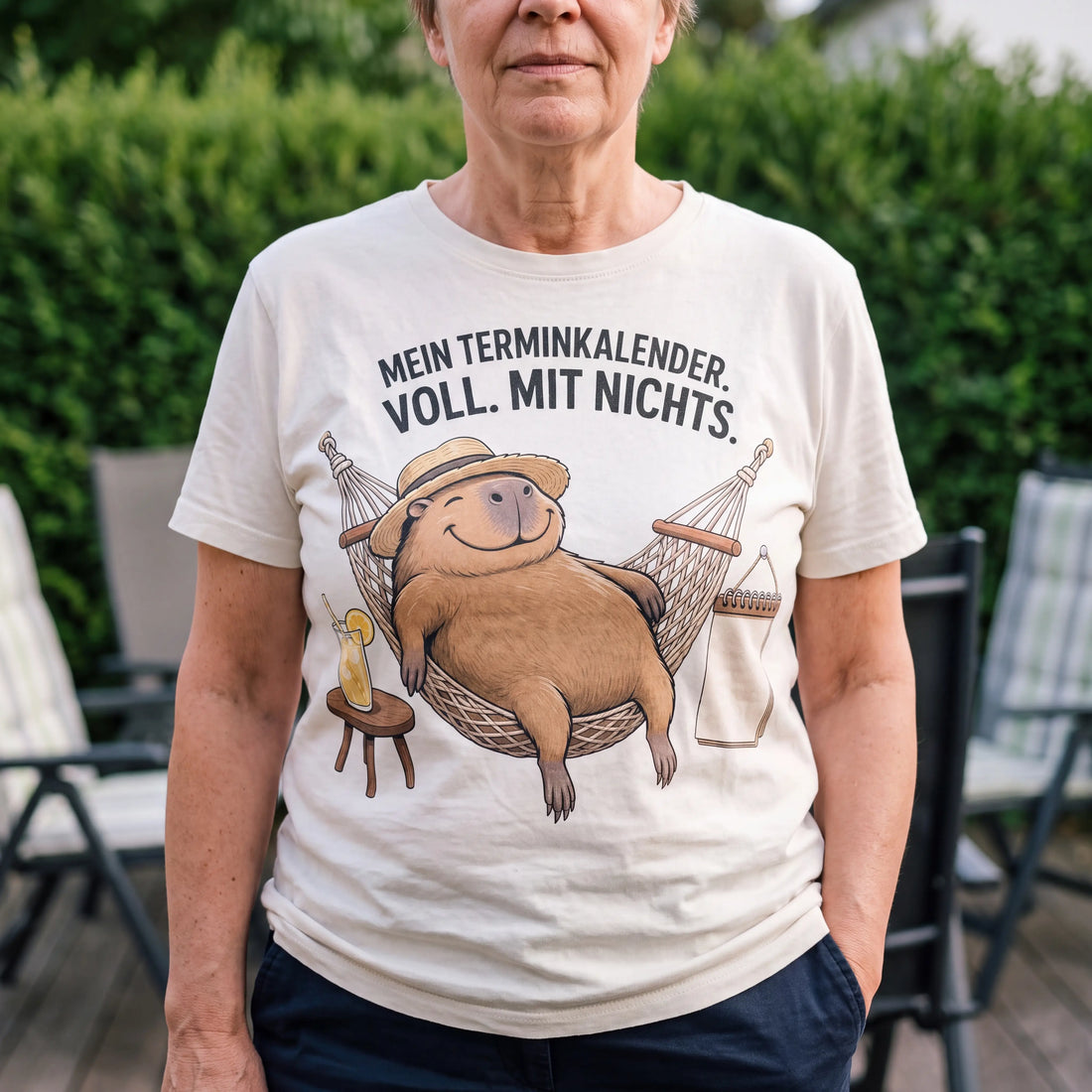 Mein Terminkalender voll mit nichts Capybara T-Shirt getragen