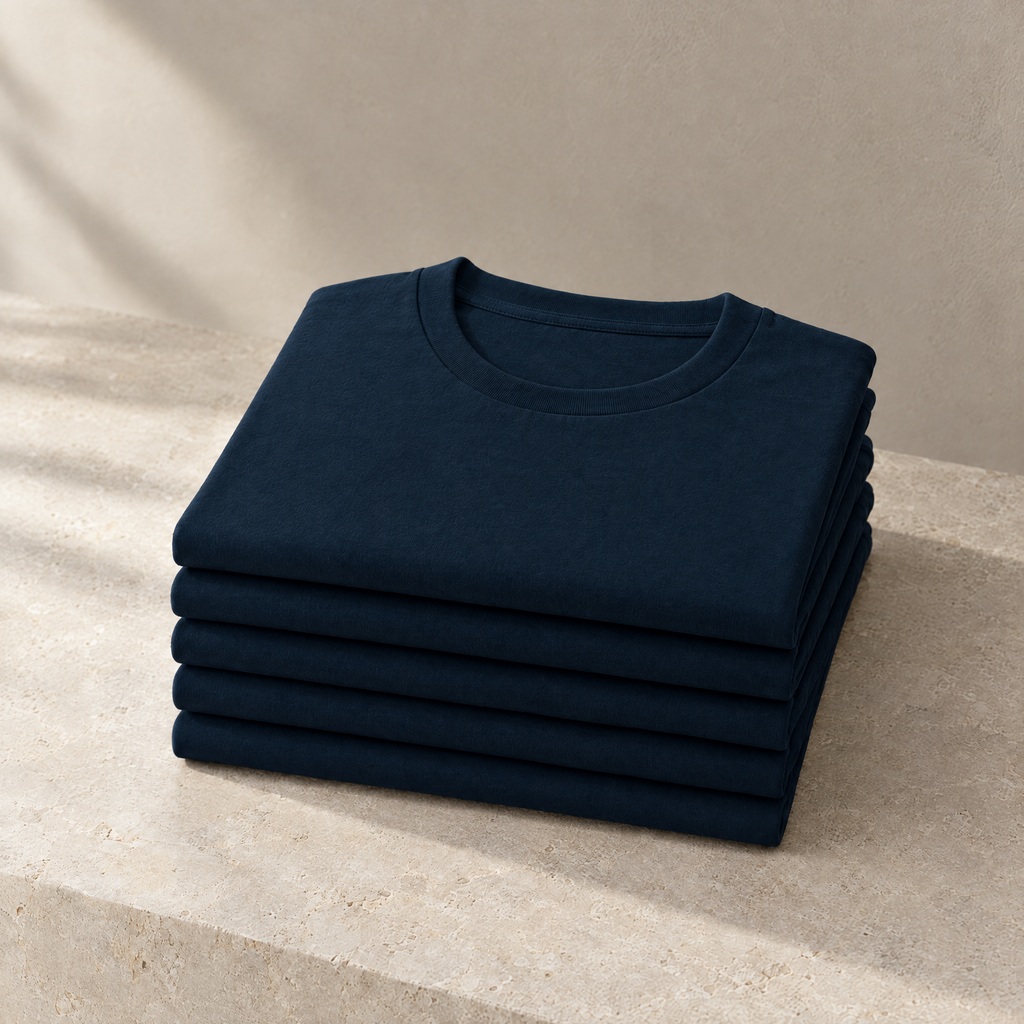 Basic T-Shirts Navy im Stapel