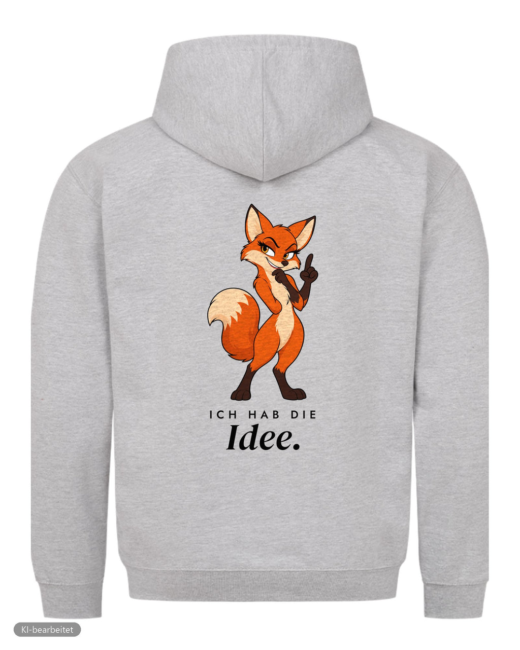 Idee und Alibi Partnerlook Hoodies: Rückendruck, Hoodie für sie in Grau