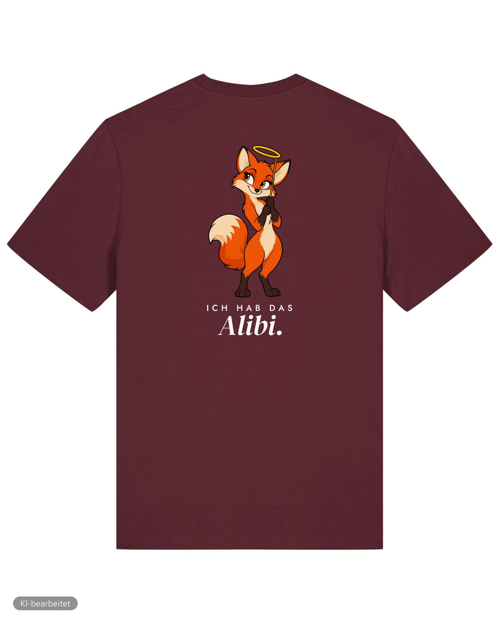 Idee und Alibi Partnerlook T-Shirts: Rückendruck, Shirt für ihn in Burgunder