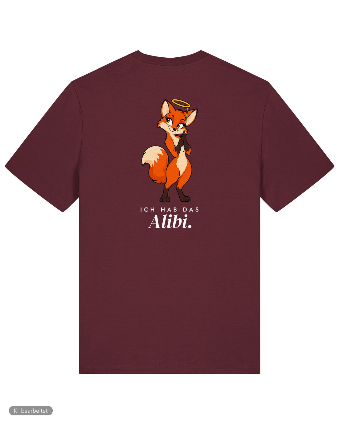 Idee und Alibi Partnerlook T-Shirts: Rückendruck, Shirt für ihn in Burgunder