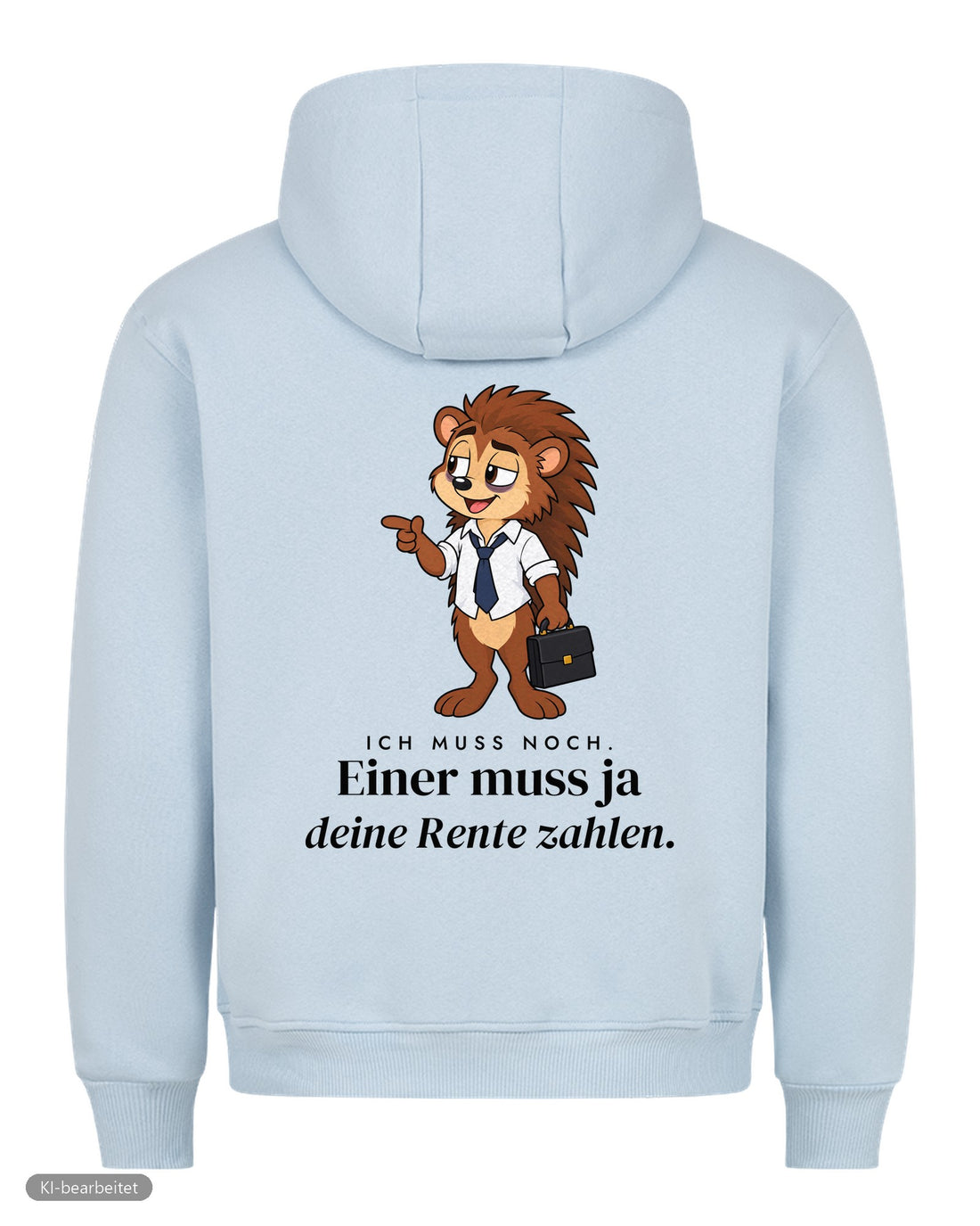 Ich bin in Rente, du nicht Partnerlook Hoodies: Rückendruck, Hoodie für ihn in Babyblau