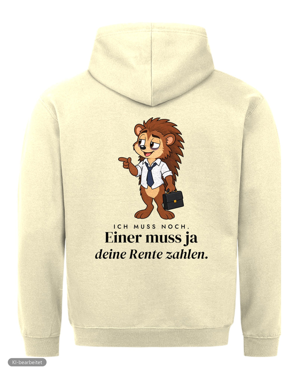 Ich bin in Rente, du nicht Partnerlook Hoodies: Rückendruck, Hoodie für ihn in Beige