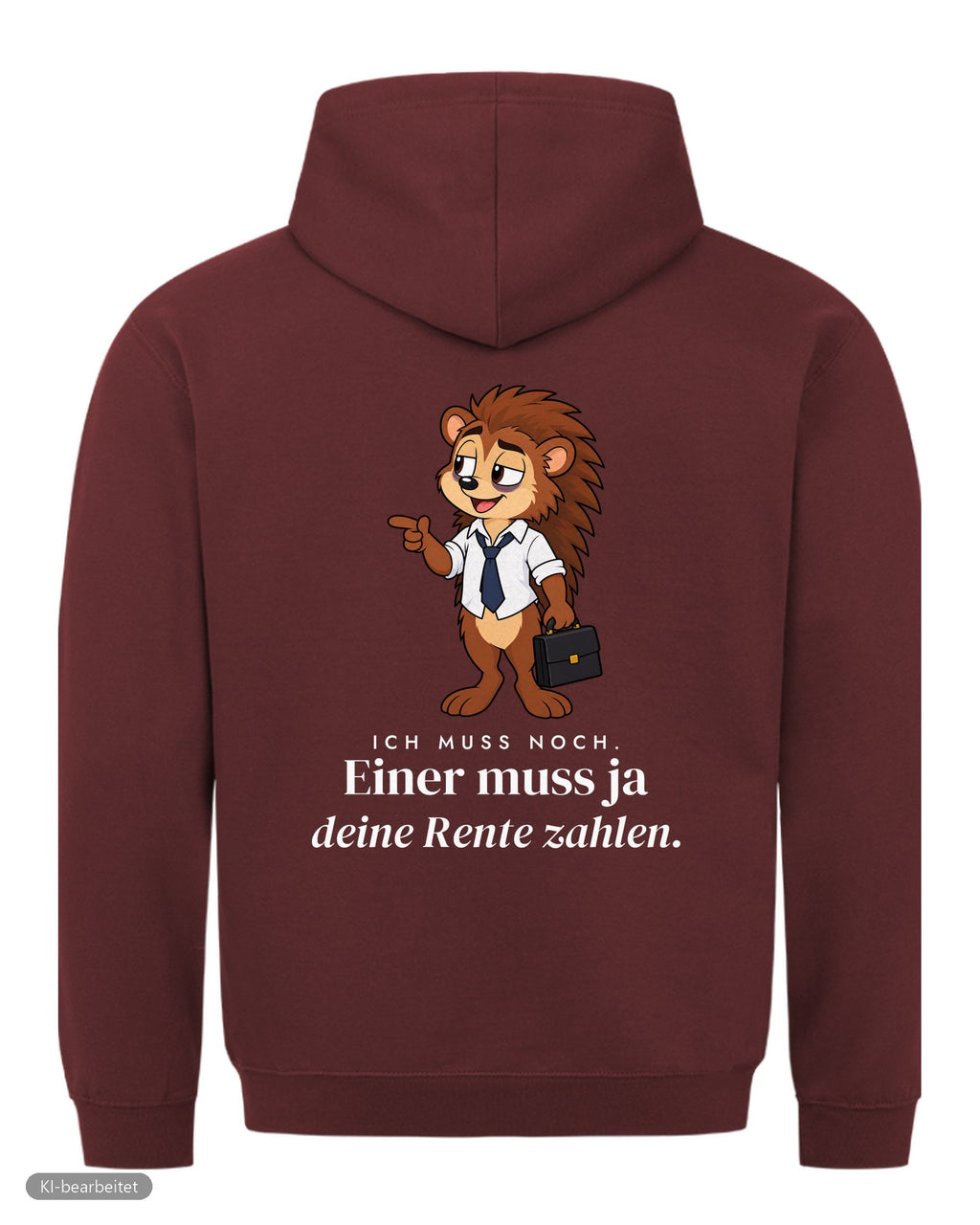 Ich bin in Rente, du nicht Partnerlook Hoodies: Rückendruck, Hoodie für ihn in Burgunder