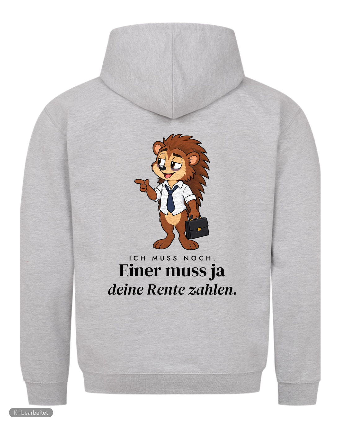 Ich bin in Rente, du nicht Partnerlook Hoodies: Rückendruck, Hoodie für ihn in Grau