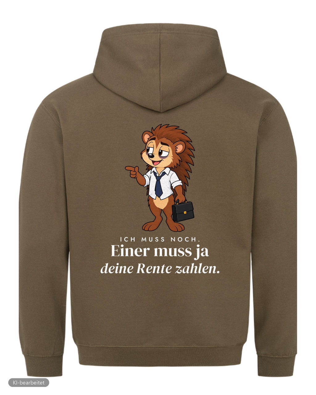 Ich bin in Rente, du nicht Partnerlook Hoodies: Rückendruck, Hoodie für ihn in Oliv