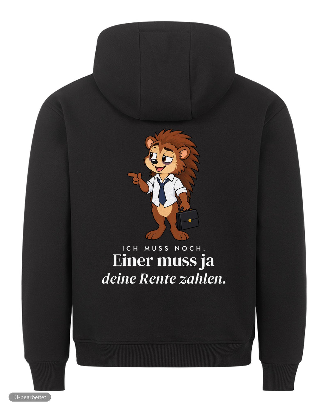 Ich bin in Rente, du nicht Partnerlook Hoodies: Rückendruck, Hoodie für ihn in Schwarz